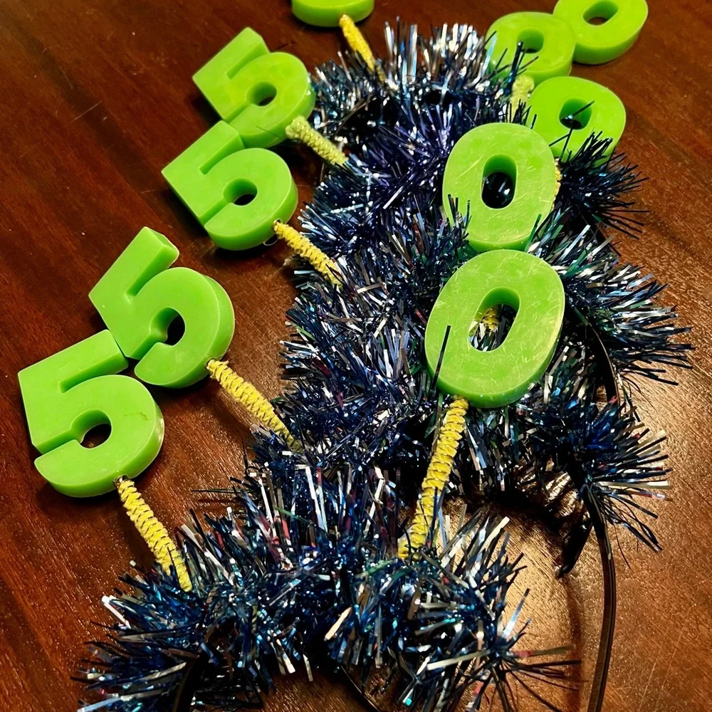 FIVE—50TH BIRTHDAY LIGHT UP BOPPER HEADBANDS ARE NWT- QUANTITY OF 5 AVAILABLE